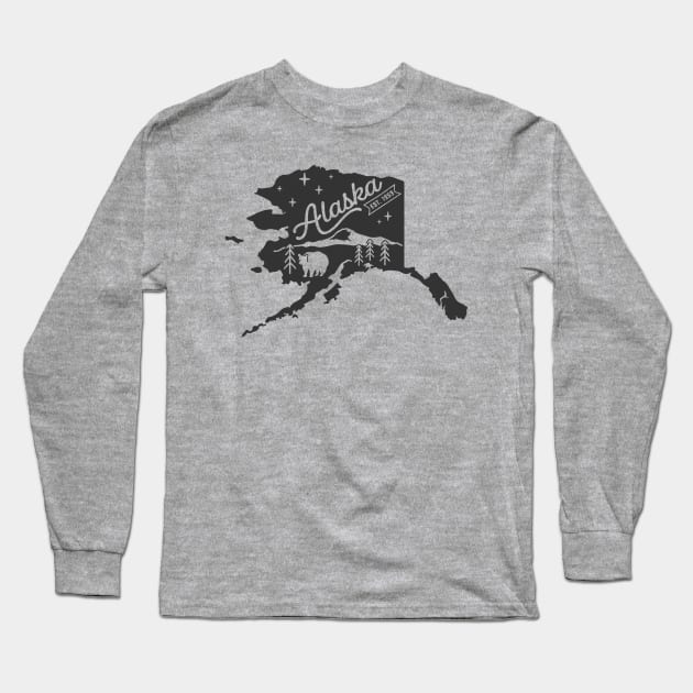 State of Alaska Graphic Tee Long Sleeve T-Shirt by MN Favorites